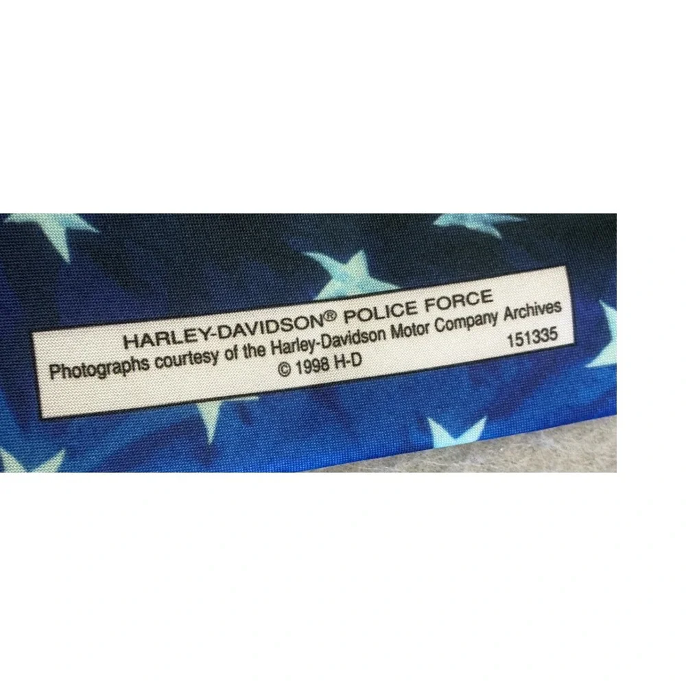 Harley-Davidson Vintage 90s Police Motorcycle Tie Blue Patriotic Ralph Marlin